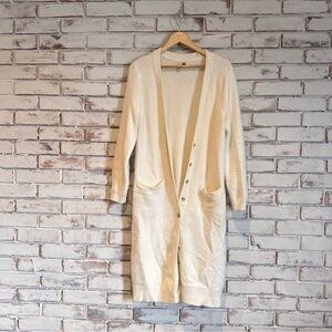 Pilcro Cream Long Pocket Cardigan Sweater Anthropologie